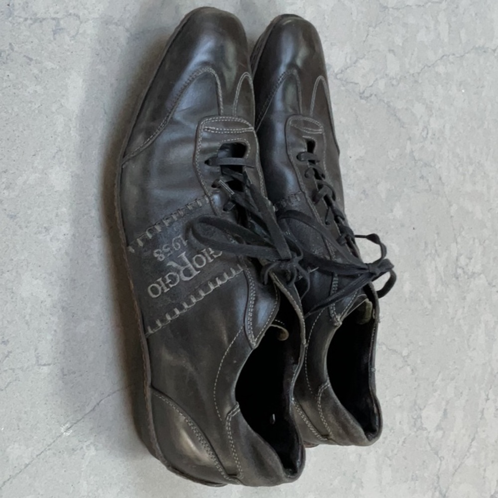 Giorgio 1958 black leather men’s laced shoes